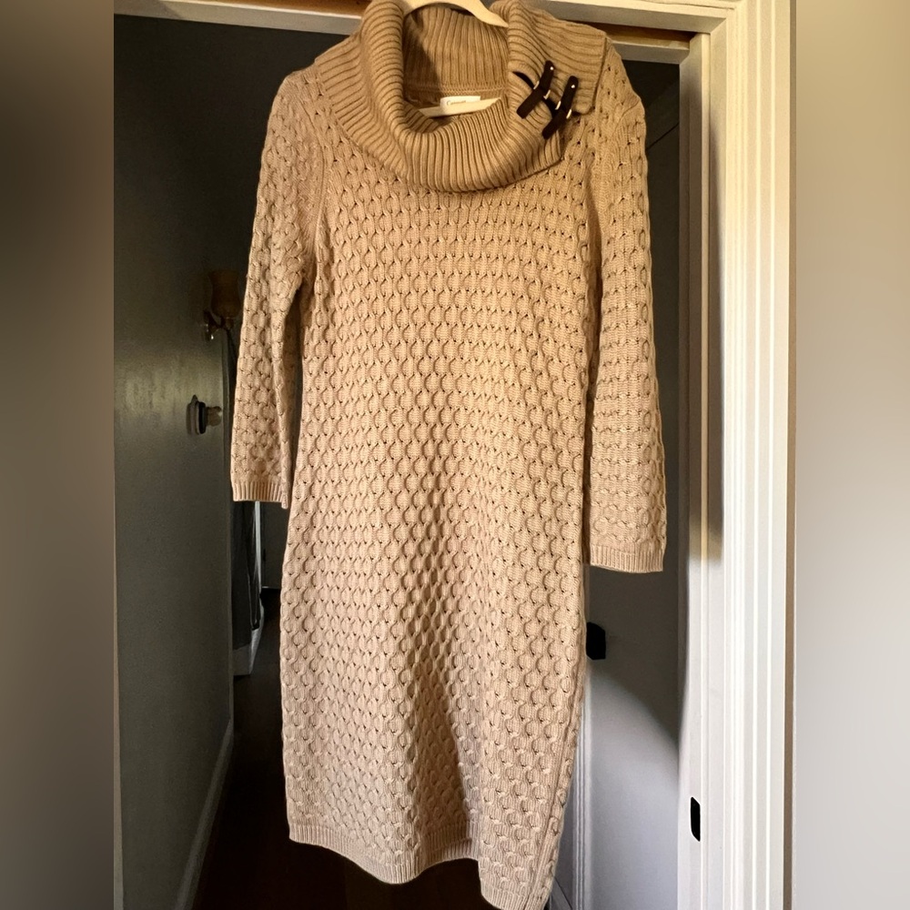 Dress- Cozy Cream Cable Knit Sweater Dress
